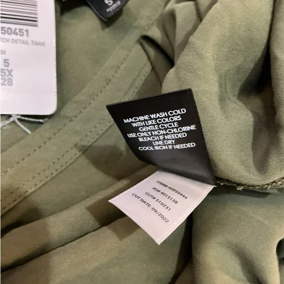 Torrid Plus Size Olive Green double V-Neck (front &back) Tank Top 5X - Picture 4 of 12